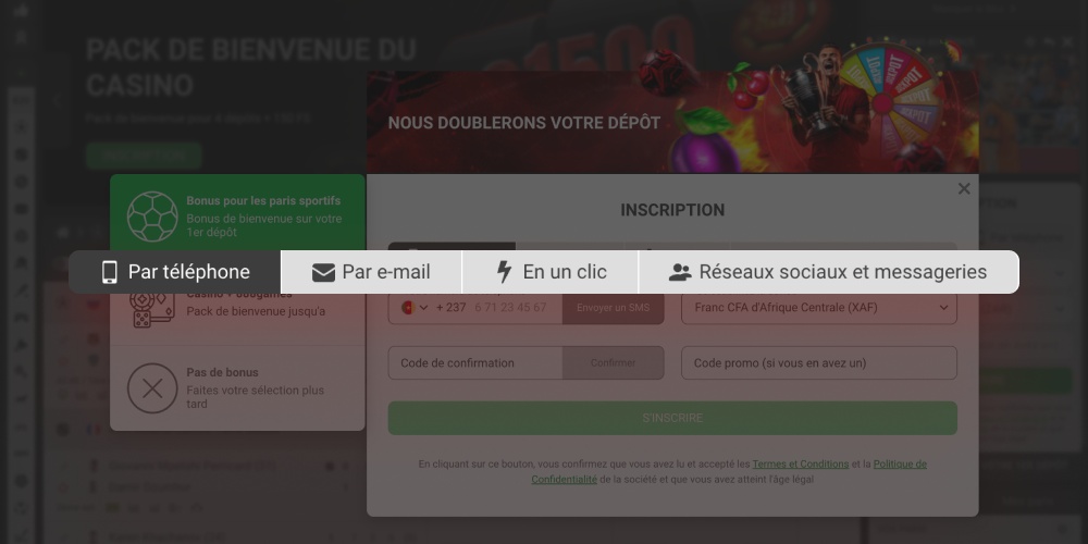 choisir la méthode d'enregistrement