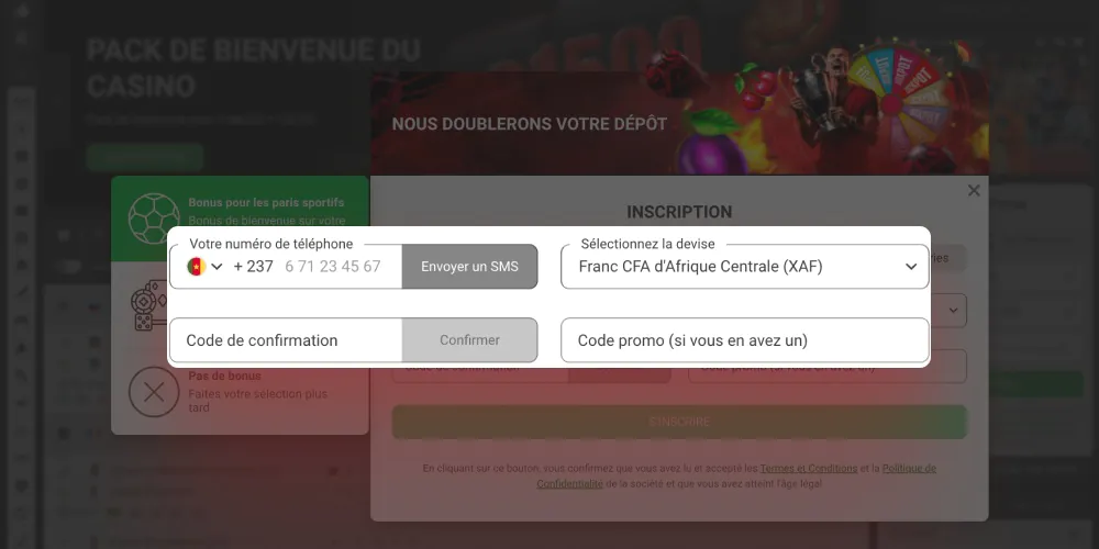 saisir les informations principales