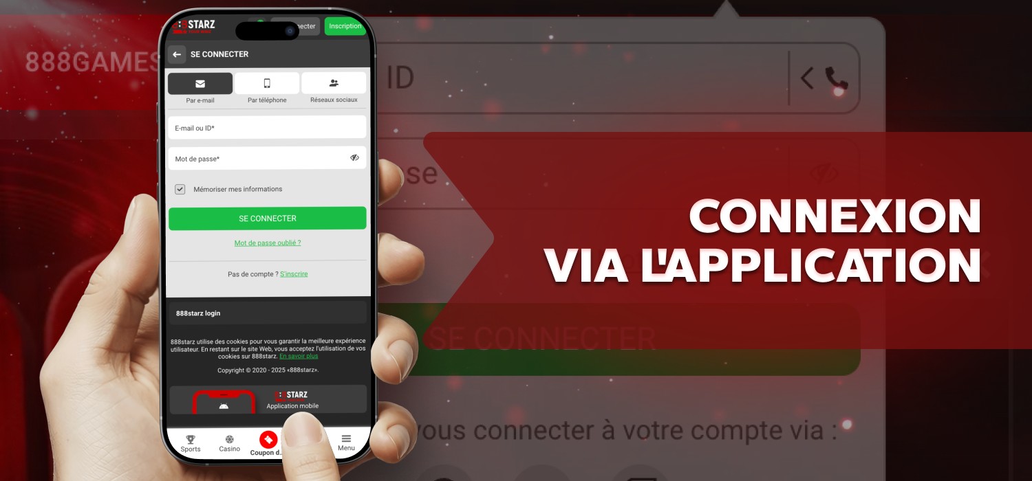 se connecter au compte via l'application