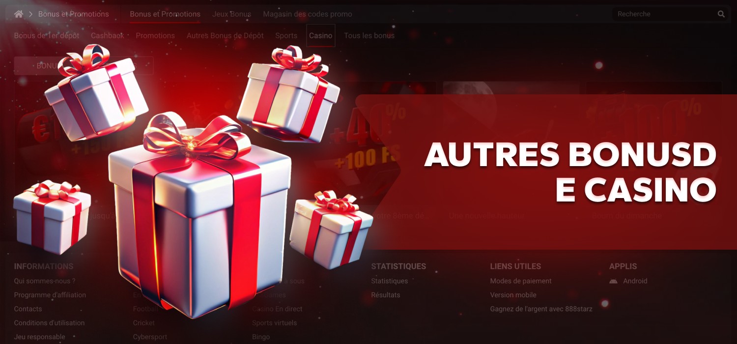 autres bonus de casino chez 888starz