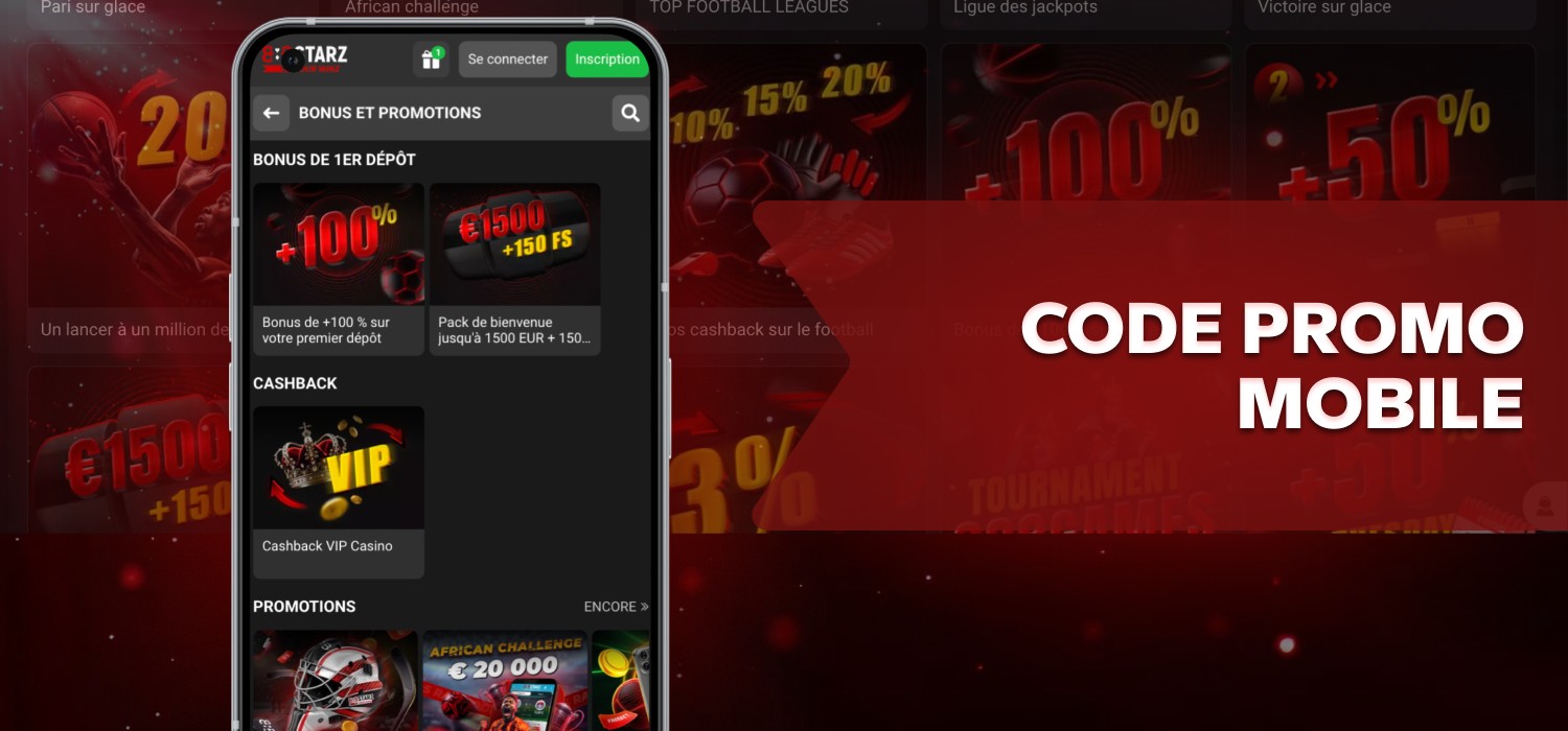codes promo dans l'application 888starz